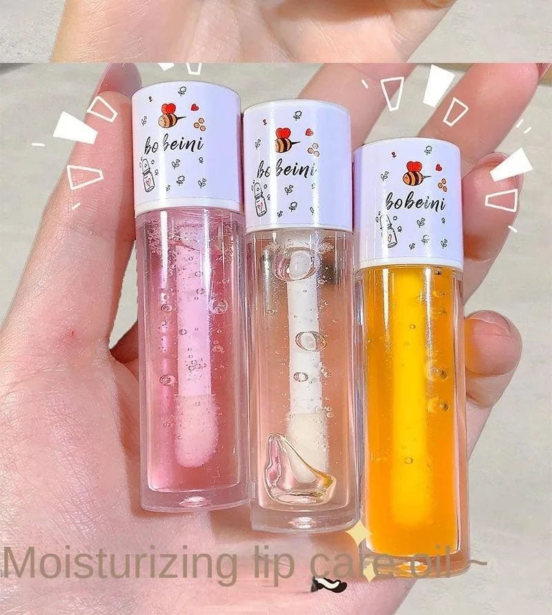 Peach Milk Lip Oil, Bee Lip Balm, Moisturizing Lip Balm, Soothing and Hydrating Lip Oil, Easily Repairs Dry, Cracked Lips - Luxelstore