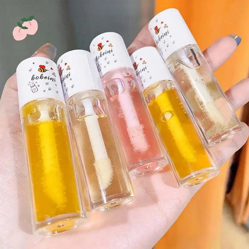 Peach Milk Lip Oil, Bee Lip Balm, Moisturizing Lip Balm, Soothing and Hydrating Lip Oil, Easily Repairs Dry, Cracked Lips - Luxelstore