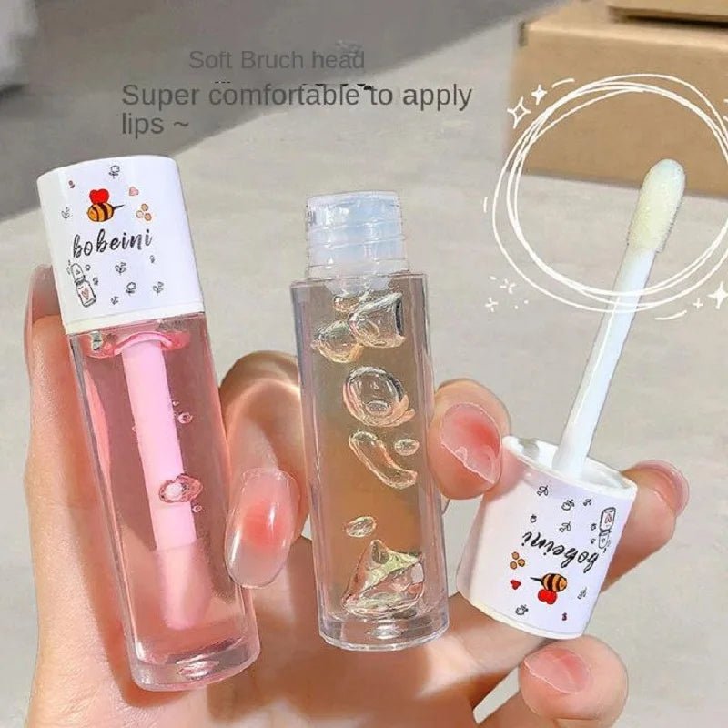 Peach Milk Lip Oil, Bee Lip Balm, Moisturizing Lip Balm, Soothing and Hydrating Lip Oil, Easily Repairs Dry, Cracked Lips - Luxelstore