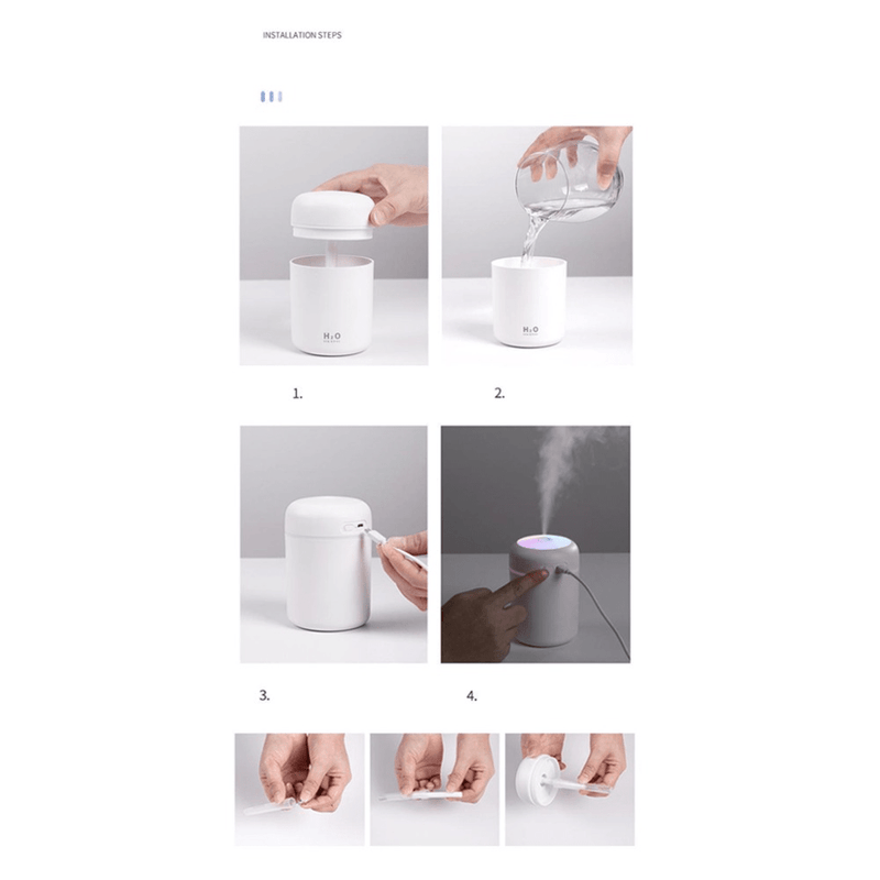 Portable Air Humidifier Aroma Essential Oil Diffuser for Car Home - Luxelstore