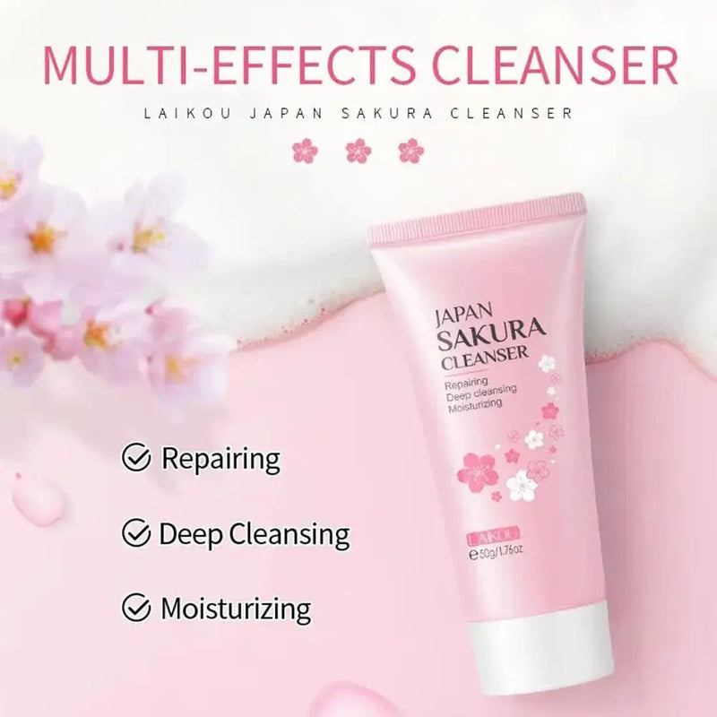 Sakura skin care sets with cleanser, serum, eye cream, facial cream, sunscreen beauty products for women, travel skin care kit - Luxelstore