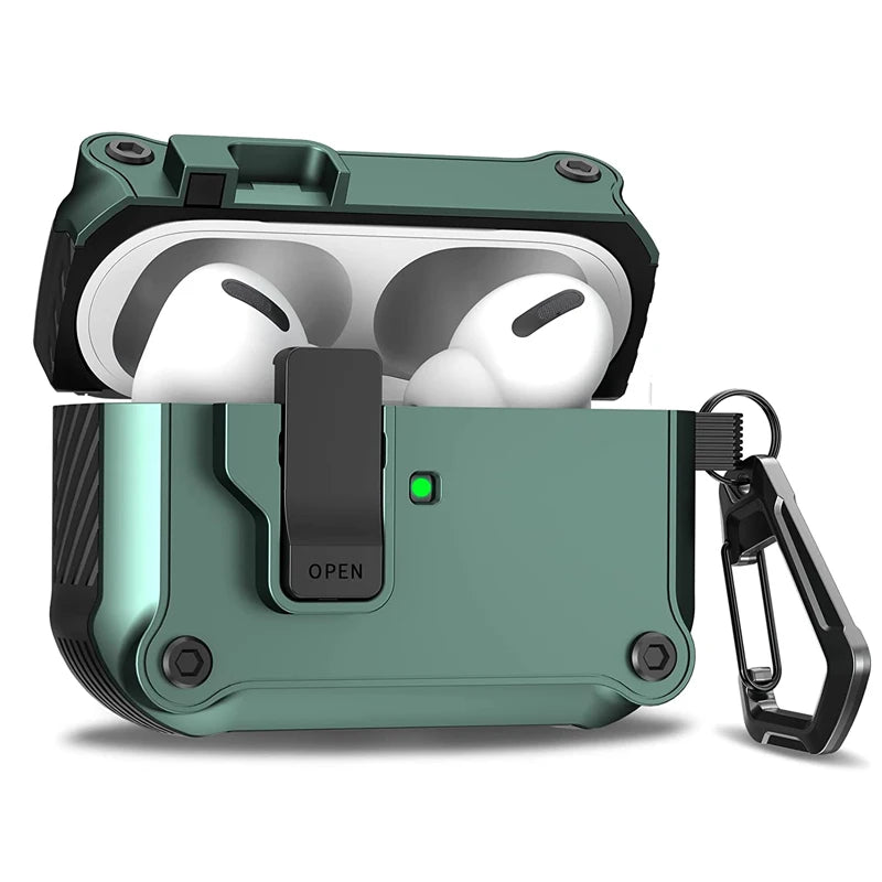 Security Lock Cover for AirPods Pro 3 2025 Case for AirPods Pro3 Pro 3rd Gen 2025 Cases Shockproof PC Headphone Fundas With Hook - Luxelstore