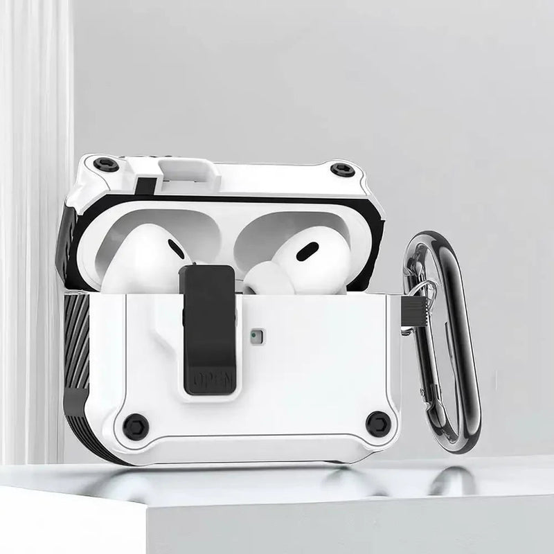 Security Lock Cover for AirPods Pro 3 2025 Case for AirPods Pro3 Pro 3rd Gen 2025 Cases Shockproof PC Headphone Fundas With Hook - Luxelstore