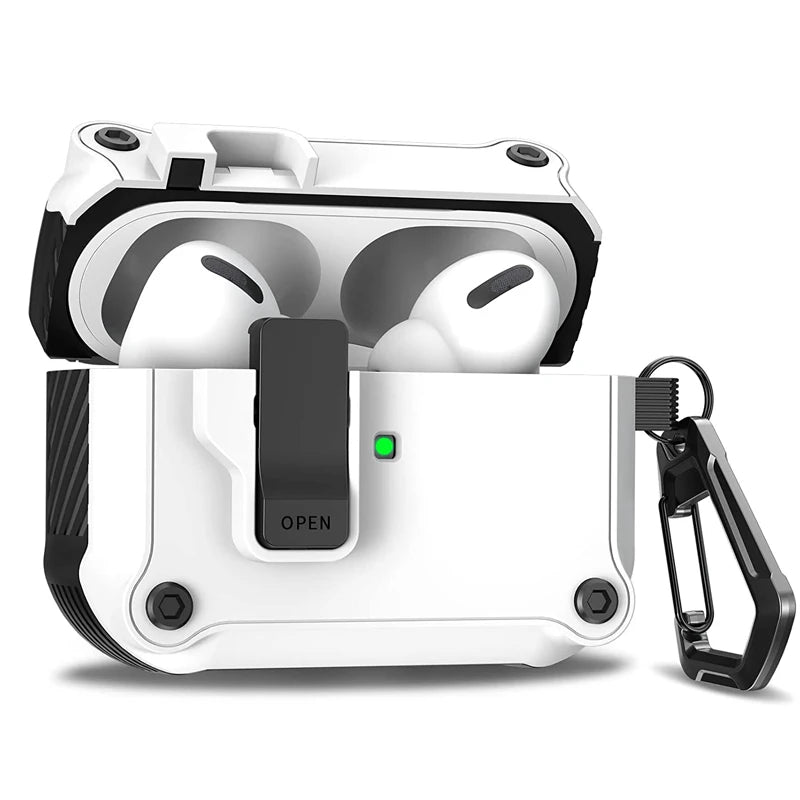Security Lock Cover for AirPods Pro 3 2025 Case for AirPods Pro3 Pro 3rd Gen 2025 Cases Shockproof PC Headphone Fundas With Hook - Luxelstore