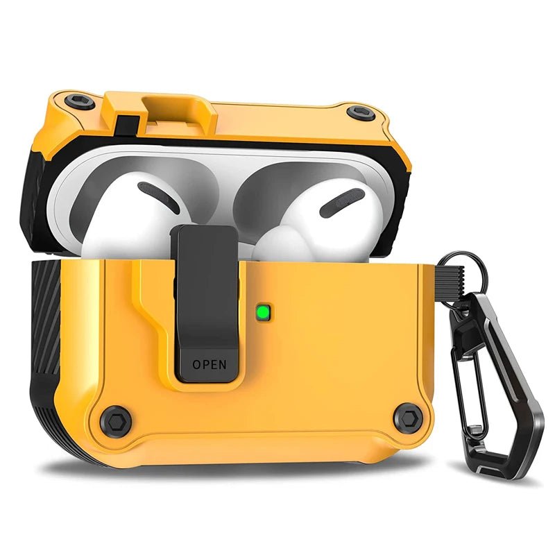 Security Lock Cover for AirPods Pro 3 2025 Case for AirPods Pro3 Pro 3rd Gen 2025 Cases Shockproof PC Headphone Fundas With Hook - Luxelstore