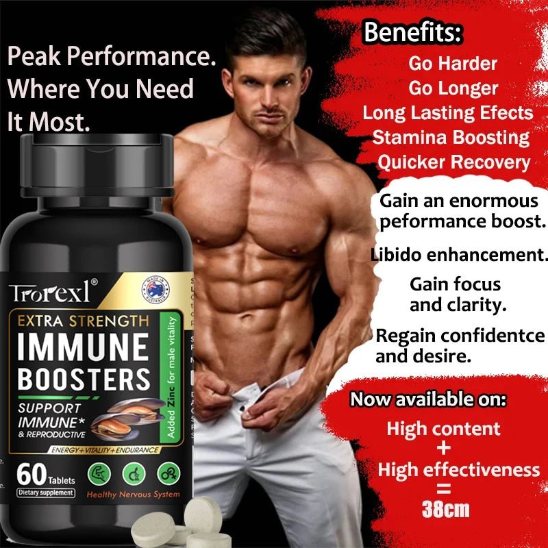 Testosterone Booster for Men, Male Enhancing, Enhance Energy & Endurance, Muscle Growth Supplement, Oyster Maca Ginseng - Luxelstore