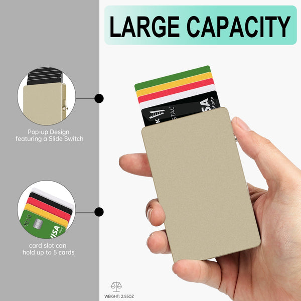 TOYFID All - Aluminum Pop Up Slide Rfid Slim Basic Card personalized wallet for men - Luxelstore