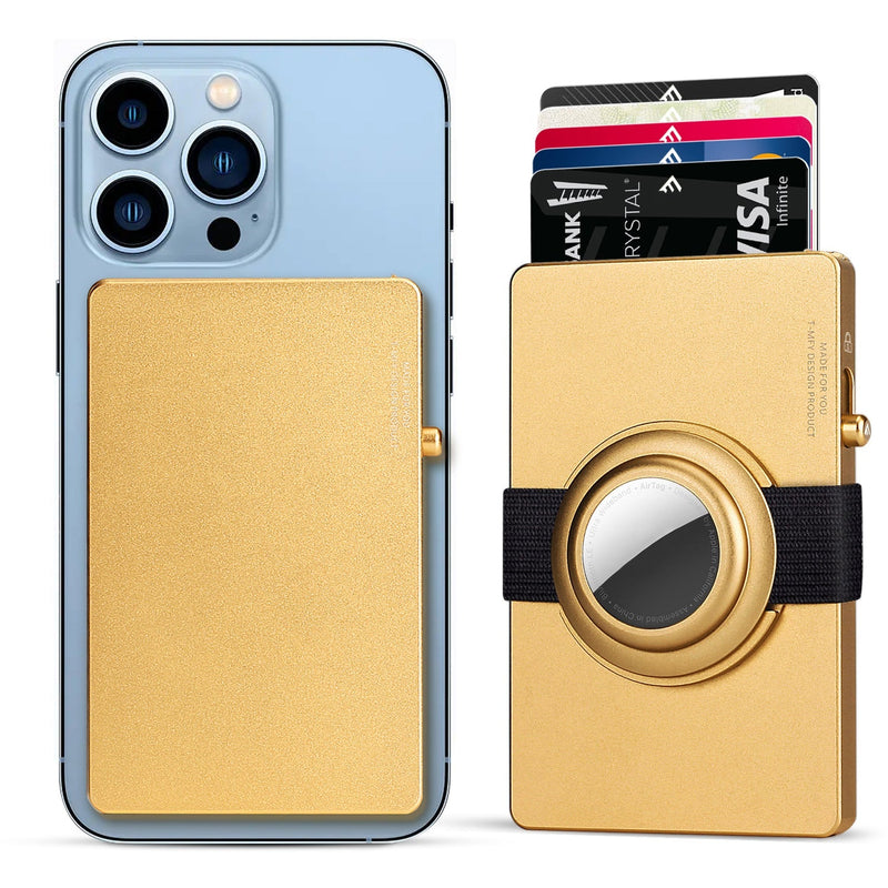 TOYFID All - Aluminum Pop Up Slide Rfid Slim Card Holder Wallet With Airtag Holder - Luxelstore