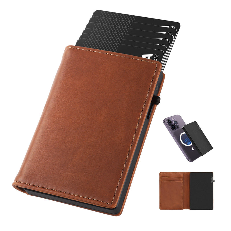 TOYFID Aluminum Alloy Wallet With Genuine Leather Cover Men's Billfolds - Luxelstore
