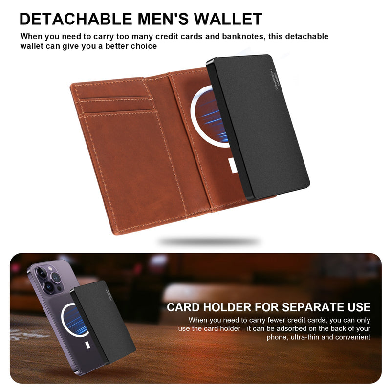 TOYFID Aluminum Alloy Wallet With Genuine Leather Cover Men's Billfolds - Luxelstore