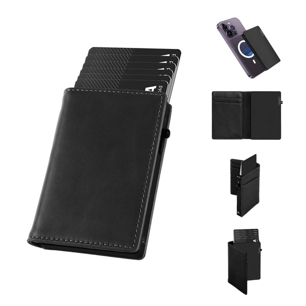 TOYFID Aluminum Alloy Wallet With Genuine Leather Cover Men's Billfolds - Luxelstore