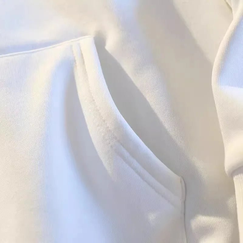 White Gray Letter Print Hooded Hoodie Men Women Autumn Winter 2025 New Fashion Loose Casual Y2K Tops Men Cotton Warm Sweatshirt - Luxelstore