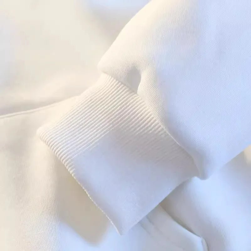 White Gray Letter Print Hooded Hoodie Men Women Autumn Winter 2025 New Fashion Loose Casual Y2K Tops Men Cotton Warm Sweatshirt - Luxelstore