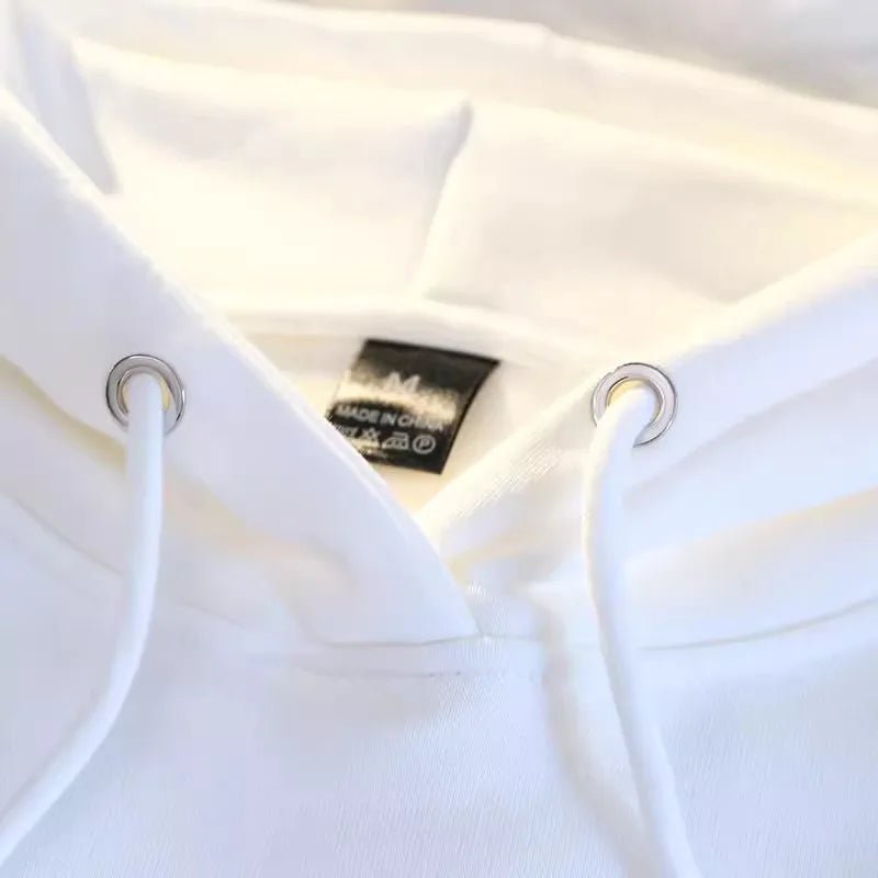 White Gray Letter Print Hooded Hoodie Men Women Autumn Winter 2025 New Fashion Loose Casual Y2K Tops Men Cotton Warm Sweatshirt - Luxelstore