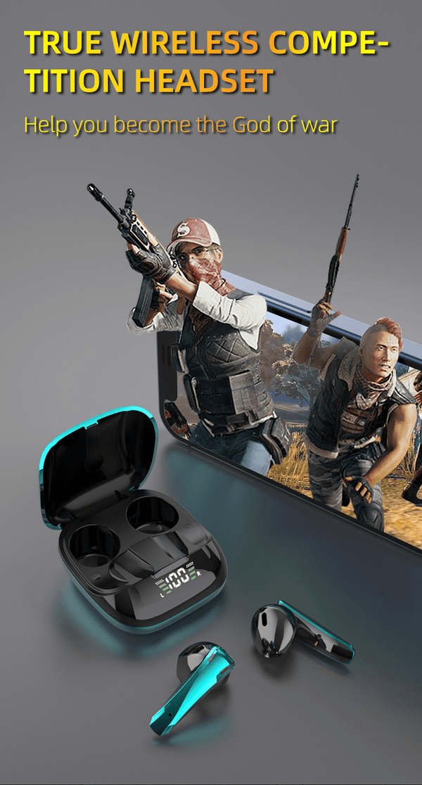 Wireless TWS Gaming Bluetooth 5.0 Earphones With Microphone - Luxelstore